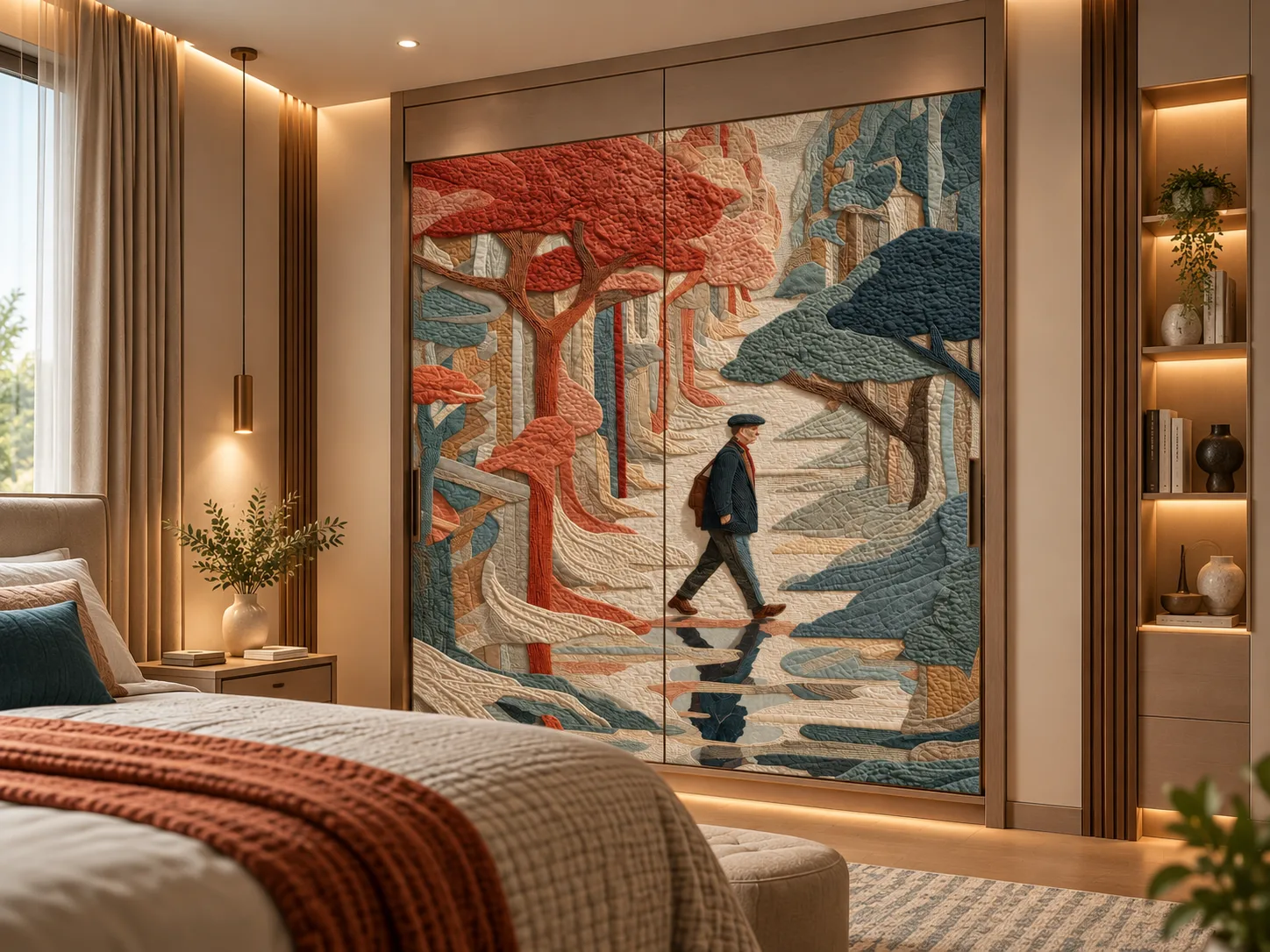 Architectural interior inspiration with a bold black and ivory designer veneer composition